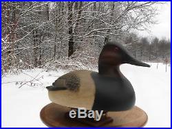 Beautiful Darkfeather Freedman Canvasback Drake Duck Decoy / Wooden Carved