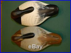 Beautiful MINT Pair Charlie Joiner Canvasback Sleeper Decoys Signed Dated 2004