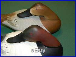 Beautiful MINT Pair Charlie Joiner Canvasback Sleeper Decoys Signed Dated 2004