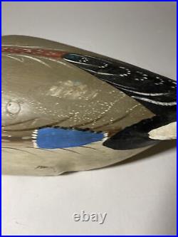 Beautiful Vintage Authentic Hand Carved & Painted Duck Decoy Glass Eyes 16