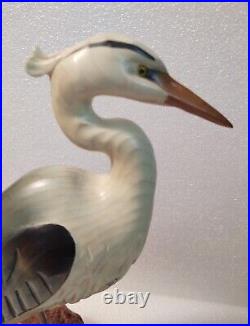Big Sky Carvers Montana Hand Carved WOOD Blue Heron 13.75 duck decoy SIGNED