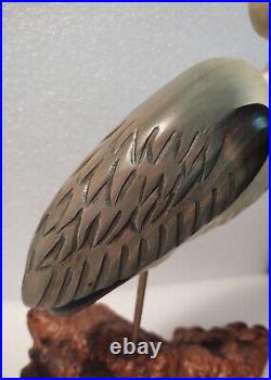 Big Sky Carvers Montana Hand Carved WOOD Blue Heron 13.75 duck decoy SIGNED