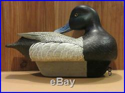 Bluebill Drake Working Duck Decoy Original Paint Hand Carved by Danny Lee Heuer