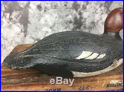 Buck Crawford Drake Redhead Duck Decoy Excellent Form, Great Wing Relief Carving