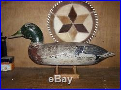 C1920 Robert Elliston IL Illinois River Mallard Duck Decoy BIN = FREE SHIPPING
