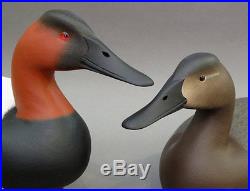 CANVASBACK DUCK DECOY MATCHED PAIR DELAWARE RIVER RICK BROWN BRICK TOWNSHIPO NJ