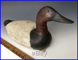 C. 1920 Antique Working Duck Decoy Tack Eye Canvasback Drake, Chesapeake Bay, MD