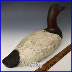 C. 1920 Antique Working Duck Decoy Tack Eye Canvasback Drake, Chesapeake Bay, MD