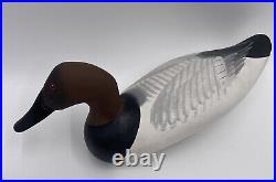 Canvasback Drake Duck Decoy Signed Joey Jobes 1988