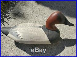 Canvasback drake vintage hunting duck decoy made by Capt. Harry R. Jobes 1970s