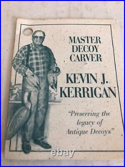 Carved Wooden Duck Decoy Kevin J Kerrigan Ridgefield CT 2004 Mead Westvaco