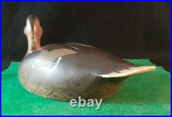 Carved Wooden Hunting Gadwall or Black Duck Decoy by Ken Harris New York
