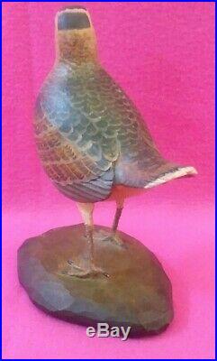 Carved Wooden Woodcock Bird Hunting Duck Decoy Signed by Frank Finney