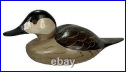 Charles Chas A Moore Hand-Carved Painted 11.25 Duck Decoy 1984 Signed Excellent