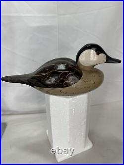 Charles Chas A Moore Hand-Carved Painted 11.25 Duck Decoy 1984 Signed Excellent