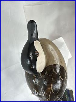 Charles Chas A Moore Hand-Carved Painted 11.25 Duck Decoy 1984 Signed Excellent