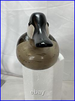 Charles Chas A Moore Hand-Carved Painted 11.25 Duck Decoy 1984 Signed Excellent