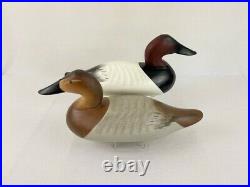 Charlie Joiner Canvasback Duck Decoy Pair Wood Chestertown Maryland Goose