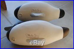 Charlie Joiner S & D Scaup Pair Duck Decoys Full Size Solid Body