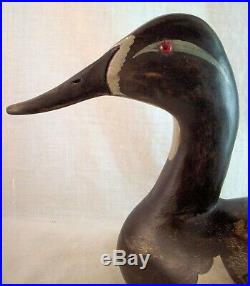Charlie Moore 1992 Hen Canvasback Duck Decoy Hand carved Illinois River, signed