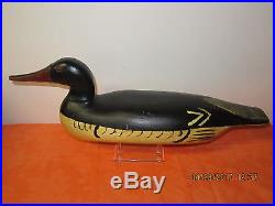 Chas. Schoenhieder Jr. Pair American Mergansers Wooden Vintage Duck Decoys