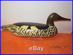 Chas. Schoenhieder Jr. Pair American Mergansers Wooden Vintage Duck Decoys