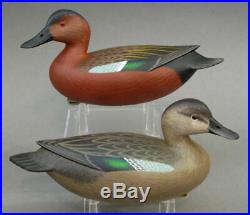Cinnamon Teal Duck Decoy Matched Pair Delaware River Miniature Rick Brown Nj