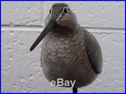 Classic Hand Painted & Carved Shore Bird Decoy with Original Paint Signed