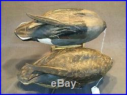 Clint Wells, Fort Worth TX Pintail pair feeder decoys branded C. WELLS 1929