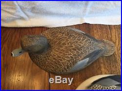 DARKFEATHER FREEDMAN pair of REDHEAD Duck Decoys Singed and stamped