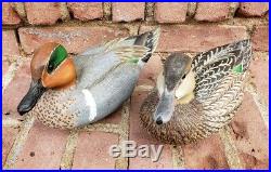 Dan Brown Duck Decoys 1992 Collector Series Greenwing Teal Pair Male/Female NICE