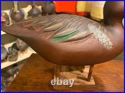 Darkfeather Freedman Excellent Original Pair Cinnamon Teal Duck Decoys Vintage