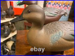 Darkfeather Freedman Excellent Original Pair Cinnamon Teal Duck Decoys Vintage