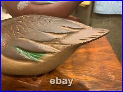 Darkfeather Freedman Excellent Original Pair Cinnamon Teal Duck Decoys Vintage