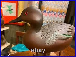 Darkfeather Freedman Excellent Original Pair Cinnamon Teal Duck Decoys Vintage