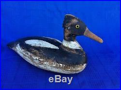 Decoy Duck Early 1900's Wood With Glass Eyes