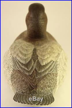 Del Herbert Hen Canvasback Fine Art Wood Duck Decoy Sculpture Figurine Signed