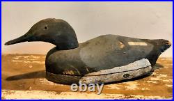 Duck Decoy Antique Vintage Hand Carved Wood Rustic Farmhouse Goldeneye Drake #2