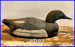 Duck Decoy Antique Vintage Hand Carved Wood Rustic Farmhouse Goldeneye Drake #2