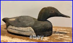 Duck Decoy Antique Vintage Hand Carved Wood Rustic Farmhouse Goldeneye Drake #2