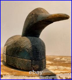 Duck Decoy Antique Vintage Hand Carved Wood Rustic Farmhouse Goldeneye Drake #2