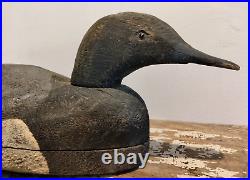 Duck Decoy Antique Vintage Hand Carved Wood Rustic Farmhouse Goldeneye Drake #2