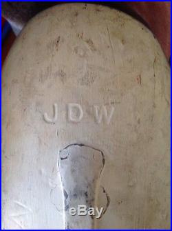 Duck Decoy Bob McGaw Maryland initials J. D. W Canvas Back Antique Primitive Old