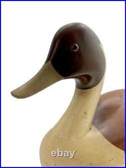 Duck Decoy Hand Carved Wood Signed Wilson 2001 Vintage Decor