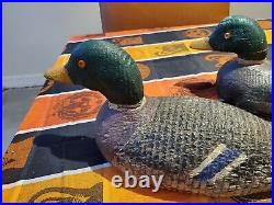 Duck Decoys Pair Circa 1890 Mallard Ridged