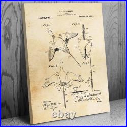 Duck Hunting Decoy Patent Canvas Print Hunting Gifts Cabin Decor Gifts For Men