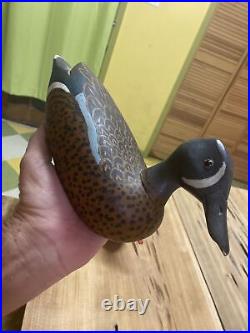 Duck Teal Lot Of 2 Wood Decoy Louisiana signed Vintage Wooden Old