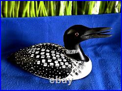 Duck decoy J. Hill Common Loon Signed- 14