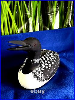 Duck decoy J. Hill Common Loon Signed- 14