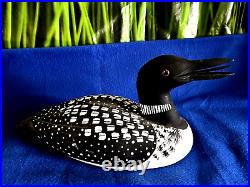 Duck decoy J. Hill Common Loon Signed- 14